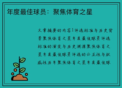 年度最佳球员：聚焦体育之星